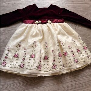 George Burgundy Velvet Dress